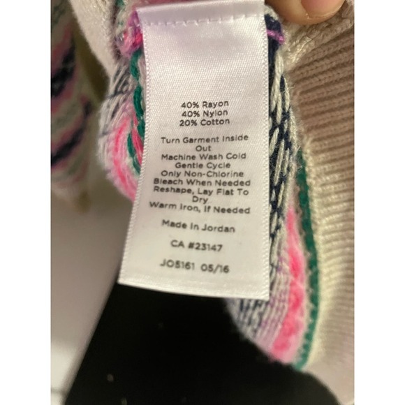 Talbots Womens Sweater Medium Zip In Back Blue Pink Lightweight Crewneck - Picture 7 of 9